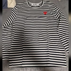 Comme Des Garcon PLAY Stripe Long Sleeve T-Shirt